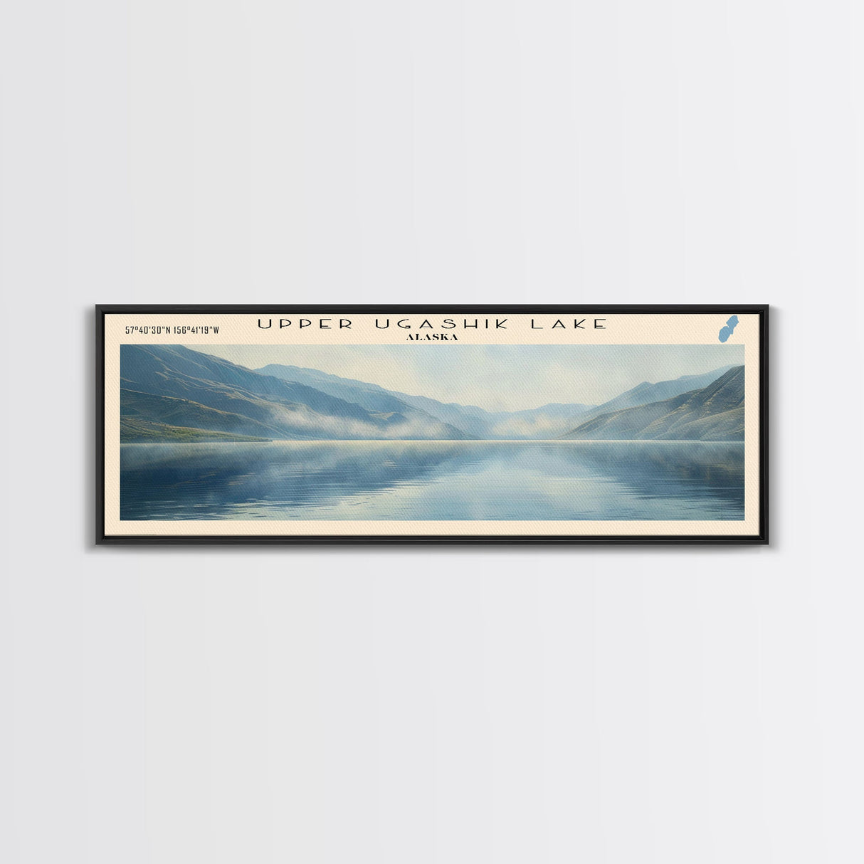 Weiss Lake Alabama Panoramic Wall Art, Framed Canvas Print, Lake House Decor, Travel Poster, Scenic Lake Scene, Bedroom Art