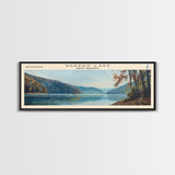 Windigo Lake Panoramic Wall Art, Framed Canvas Print, Lake House Decor, Travel Poster, Beautiful Lake Scene, Living Room Art