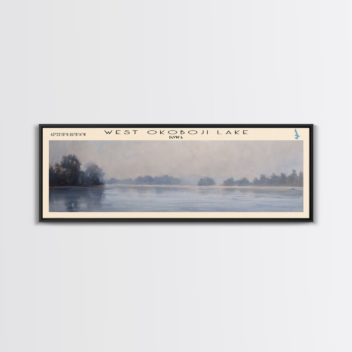 Yatesville Lake Kentucky Panoramic Wall Art, Framed Canvas Print, Lake House Decor, Travel Poster, Scenic Lake Scene, Bedroom Decor