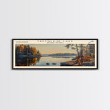 Trembleur Lake Panoramic Wall Art, Framed Canvas Print, Lake House Decor, Travel Poster, Scenic Lake Scene, Living Room Art