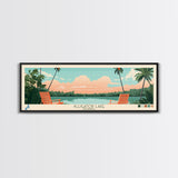 Alligator Lake Florida Framed Canvas Print, Panoramic Travel Poster, Pop Art, Midcentury Modern Wall Art, Scenic Bedroom Decor