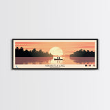 Arkabutla Lake Mississippi Framed Canvas Print, Panoramic Wall Art, Midcentury Modern, Pop Art, Travel Poster, Scenic Lake House Art