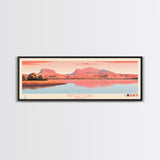 Bartlett Lake Arizona Framed Canvas Print, Panoramic Wall Art, Midcentury Modern, Pop Art, Travel Poster, Scenic Bedroom Art