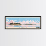 Bay Springs Lake Mississippi Framed Canvas Print, Panoramic Wall Art, Midcentury Modern, Pop Art, Travel Poster, Scenic Living Room Decor, Bedroom Art