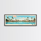 Dead Lakes Florida Framed Canvas Print, Midcentury Modern Panoramic Wall Art, Bedroom Decor, Pop Art, Travel Poster Art, Scenic Nature Painting