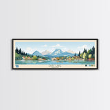 East Lake Oregon Framed Canvas Print, Panoramic Landscape Art, Midcentury Modern, Pop Art, Living Room Wall Art, Travel Poster, Beautiful Nature Art