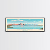 Elephant Butte Reservoir New Mexico Framed Canvas Print, Panoramic Wall Art, Midcentury Modern, Pop Art, Living Room Decor, Travel Poster, Lake Art