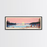 Flagstaff Lake Maine Framed Canvas Print, Panoramic Wall Art, Midcentury Modern, Pop Art, Bedroom Decor, Travel Poster, Artistic Decor, Lake View