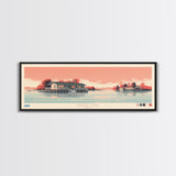 Grand Lake St. Marys Ohio Framed Canvas Print, Panoramic Art, Midcentury Modern, Pop Art, Bedroom Decor, Travel Poster, Lake House Art, Wall Art