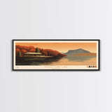 Greers Ferry Lake Arkansas Framed Canvas Print, Panoramic Wall Art, Midcentury Modern, Pop Art, Living Room Decor, Travel Poster, Artistic Decor