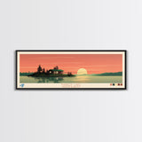 Harker Lake North Dakota Framed Canvas Print, Panoramic Wall Art, Midcentury Modern, Pop Art, Living Room Decor, Travel Poster, Lake House Art, Nature Art