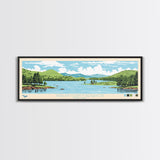 Harlan County Reservoir Nebraska Framed Canvas Print, Panoramic Art, Midcentury Modern, Pop Art, Bedroom Decor, Travel Poster, Nature Art, Home Decor