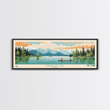 Kukaklek Lake Alaska Framed Canvas Print, Panoramic Wall Art, Midcentury Modern, Pop Art, Living Room Decor, Travel Poster, Bedroom Art