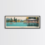 Lake Burton Georgia Framed Canvas Print, Panoramic Wall Art, Midcentury Modern, Pop Art, Bedroom Decor, Travel Poster, Living Room Art