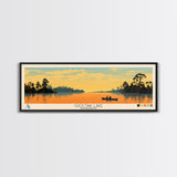 Lake Choctaw Framed Canvas Print, Panoramic Art, Midcentury Modern, Pop Art, Living Room Wall Art, Travel Poster, Lake House Decor