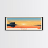 Lake Darling North Dakota Framed Canvas Print, Panoramic Wall Art, Midcentury Modern, Pop Art, Bedroom Decor, Travel Poster, Living Room Art