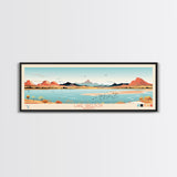 Lake Greeson Arizona Framed Canvas Print, Panoramic Wall Art, Midcentury Modern, Pop Art, Living Room Decor, Travel Poster, Bedroom Art