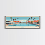 Lake Havasu Arizona Framed Canvas Print, Panoramic Wall Art, Midcentury Modern, Pop Art, Lake House Decor, Travel Poster, Living Room Art