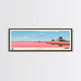 Lake Minatare Nebraska Framed Canvas Print, Panoramic Wall Art, Midcentury Modern, Pop Art, Living Room Decor, Travel Poster