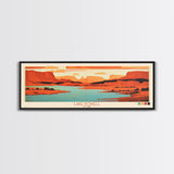 Lake Powell Utah Framed Canvas Print, Panoramic Wall Art, Midcentury Modern, Pop Art, Living Room Decor, Travel Poster, Lake House Art