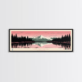 Lake Sammamish Washington Framed Canvas Print, Panoramic Wall Art, Midcentury Modern, Pop Art, Bedroom Art, Travel Poster, Lake House Decor