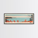 Lake Winnebago, Wisconsin Panoramic Wall Art Framed Canvas Print, Midcentury Modern, Pop Art, Home Decor, Travel Poster, Living Room Art