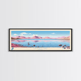 Lamoille Lake, Nevada Panoramic Wall Art Framed Canvas Print, Midcentury Modern, Pop Art, Home Decor, Travel Poster, Living Room Art