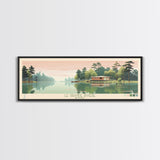 Lay Lake, Alabama Panoramic Wall Art Framed Canvas Print, Midcentury Modern, Pop Art, Home Decor, Travel Poster, Bedroom Art