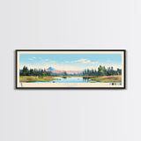 Lynx Lake, Arizona Panoramic Wall Art Framed Canvas Print, Midcentury Modern, Pop Art, Home Decor, Travel Poster, Living Room Art