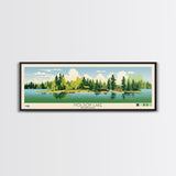 Molson Lake, Manitoba Framed Canvas Print, Panoramic Wall Art, Midcentury Modern, Pop Art, Home Decor, Travel Poster, Bedroom Art