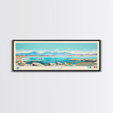 Mono Lake, California Framed Canvas Print, Panoramic Wall Art, Midcentury Modern, Pop Art, Home Decor, Travel Poster, Bedroom Art