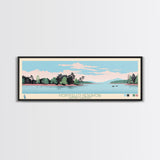 Monticello Reservoir, South Carolina Framed Canvas Print, Panoramic Wall Art, Midcentury Modern, Pop Art, Home Decor, Travel Poster, Bedroom Art