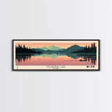 Moser Bay Lake, Alaska Framed Canvas Print, Panoramic Wall Art, Midcentury Modern, Pop Art, Home Decor, Travel Poster, Living Room Art