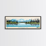 Nunavaugaluk Lake, Alaska Framed Canvas Print, Panoramic Wall Art, Midcentury Modern, Pop Art, Home Decor, Travel Poster, Living Room Art