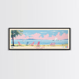 Oneida Lake, New York Framed Canvas Print, Panoramic Wall Art, Midcentury Modern, Pop Art, Home Decor, Travel Poster, Bedroom Art