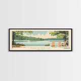 Pomme de Terre Lake, Missouri Framed Canvas Print, Living Room Art, Midcentury Modern, Pop Art, Panoramic Travel Poster, Wall Decor