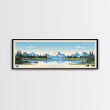 Selawik Lake, Alaska Framed Canvas Print, Panoramic Wall Art, Midcentury Modern Decor, Pop Art, Travel Poster, Home Decoration