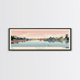 Silver Lake, Delaware Framed Canvas Print, Panoramic Wall Art, Midcentury Modern Decor, Pop Art, Travel Poster, Home Decoration