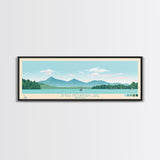 Smith Mountain Lake, Virginia Framed Canvas Print, Lake House Decor, Midcentury Modern Art, Pop Art, Travel Poster, Bedroom Wall Art