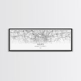 Panoramic Milan City Map, Italy Art, Map Print, Minimalist Wall Art, Canvas Art, Housewarming Gift, Street Map Art, Closing Gift