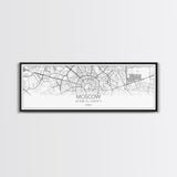 Panoramic Moscow City Map, Russia Art, Map Print, Minimalist Wall Art, Canvas Art, Housewarming Gift, Street Map Art, Closing Gift