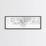 Panoramic Nashville City Map, Tennessee Art, Map Print, Minimalist Wall Art, Canvas Art, Housewarming Gift, Street Map Art, Closing Gift