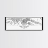 Panoramic New Orleans City Map, Louisiana Art, Map Print, Minimalist Wall Art, Canvas Art, Housewarming Gift, Street Map Art, Closing Gift