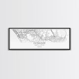 Panoramic Oceanside City Map, California Art, Map Print, Minimalist Wall Art, Canvas Art, Housewarming Gift, Street Map Art, Closing Gift