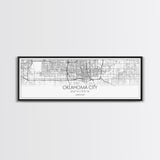 Panoramic Oklahoma City Map, Oklahoma Art, Map Print, Minimalist Wall Art, Canvas Art, Housewarming Gift, Street Map Art, Closing Gift