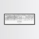 Panoramic Ontario City Map, California Art, Map Print, Minimalist Wall Art, Canvas Art, Housewarming Gift, Street Map Art, Closing Gift