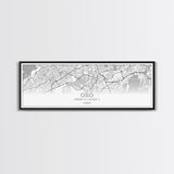 Panoramic Oslo City Map, Norway Art, Map Print, Minimalist Wall Art, Canvas Art, Housewarming Gift, Street Map Art, Closing Gift