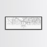 Panoramic Plano City Map, Texas Art, Map Print, Minimalist Wall Art, Canvas Art, Housewarming Gift, Street Map Art, Closing Gift