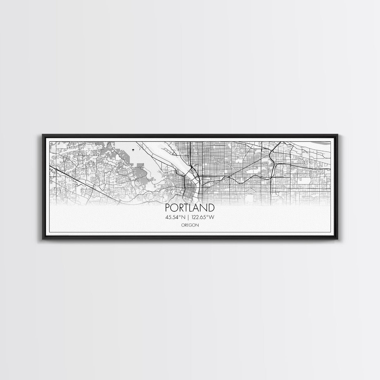 Panoramic Portland City Map, Oregon Art, Map Print, Minimalist Wall Art, Canvas Art, Housewarming Gift, Street Map Art, Closing Gift