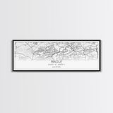 Panoramic Prague City Map, Czech Republic Art, Map Print, Minimalist Wall Art, Canvas Art, Housewarming Gift, Street Map Art, Closing Gift